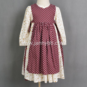 Boutique cotton floral polka dots girl dress
